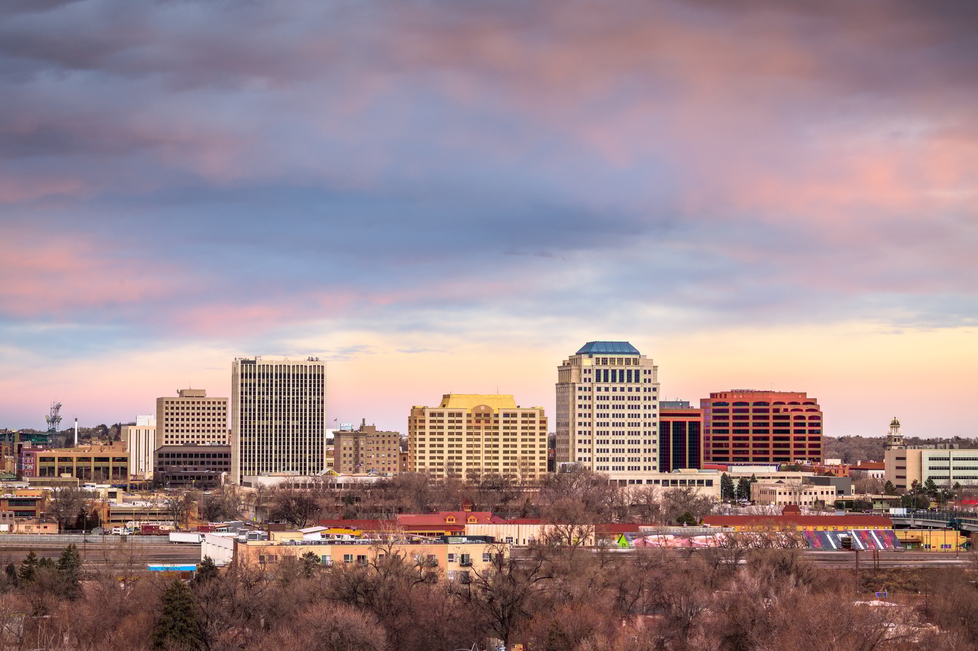 Colorado Springs, Colorado, USA downtown city skyline